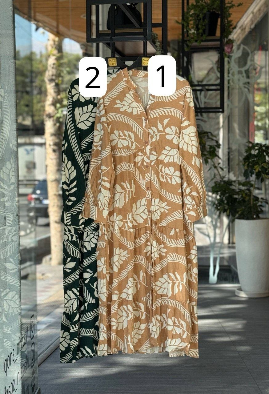 پیراهن دکمه دار نخی طرح رنگی DW0204