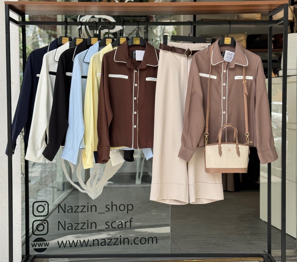 شومیز دکمه ای طرح جیب DW0134