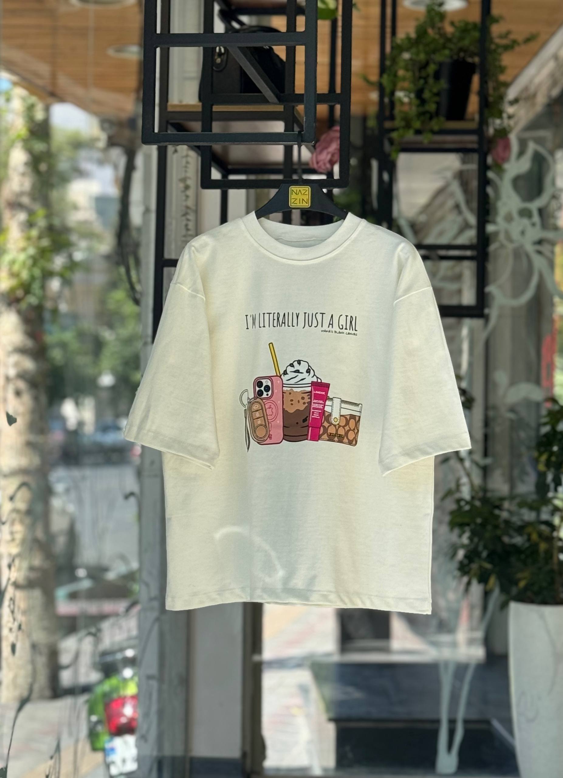 تیشرت طرح just a girl کدDW0188