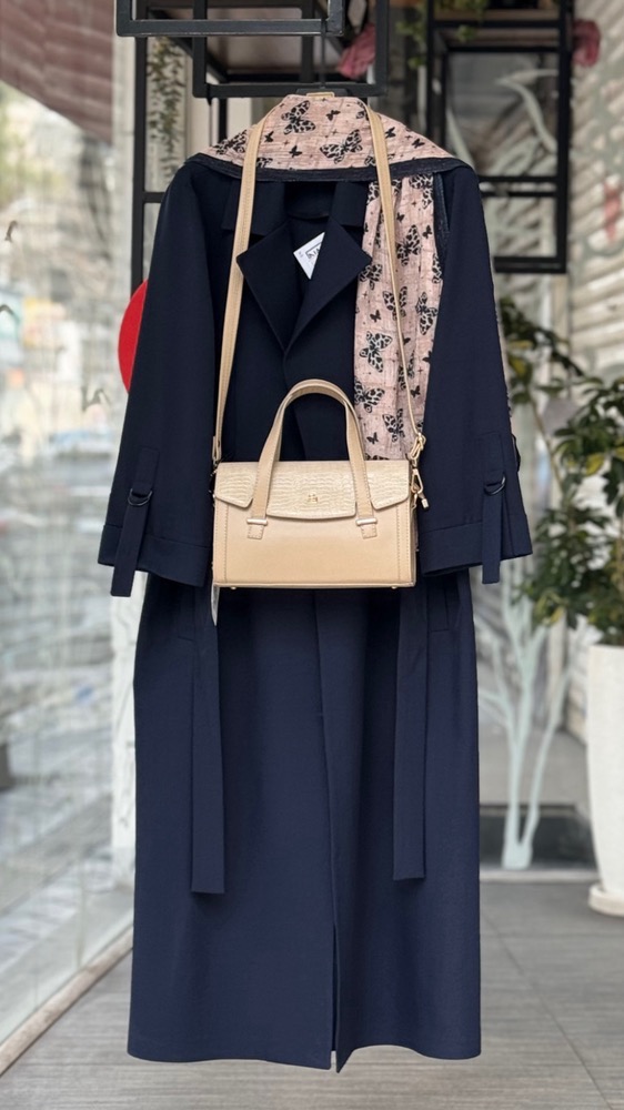 مانتو بلند کمربند دار CW0049